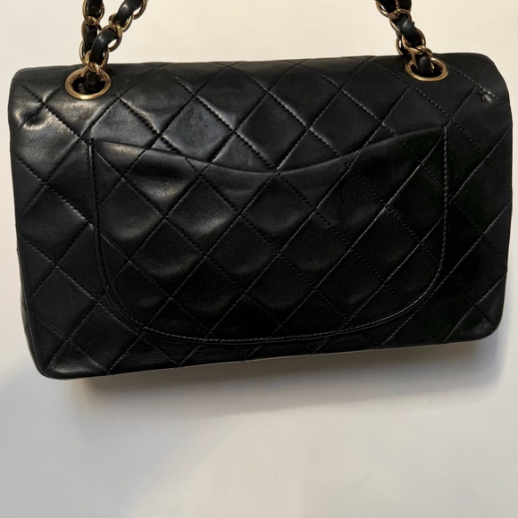 CHANEL CLASSIC DOUBLE FLAP BAG VINTAGE 1988 SMALL Black 24K Gold - Picture 5 of 16